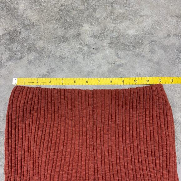 Urban Outfitters UO Rosie Ribbed Flare Pants M Cotton Blend Burnt Orange Ribbed - Picture 12 of 14